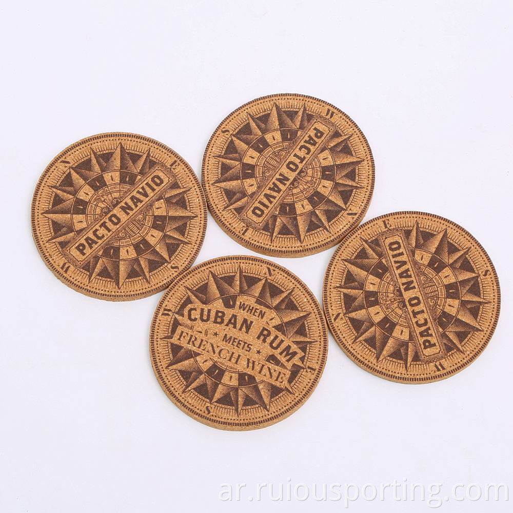 wholesale drinks cup mat pads cork coaster laser engraving